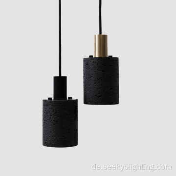 Moderne schwarze Steinhängerlampe für Esszimmer